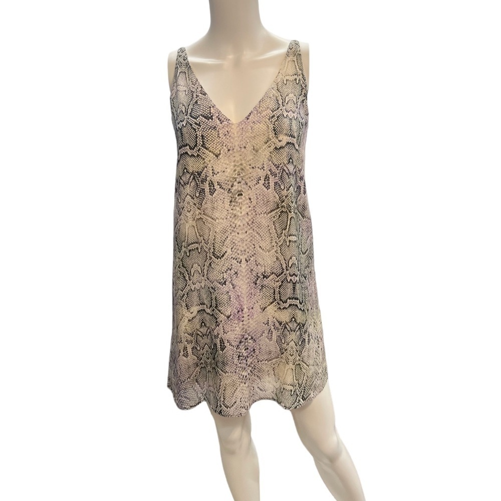 Lavender Brown Snake Print Slip Dress‎ Size XS